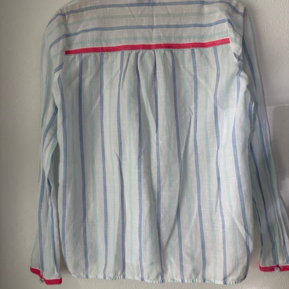 Vineyard Vines Crochet Trim Striped Knit 100% Cotton Boho Tunic Size M Beach - Picture 4 of 8